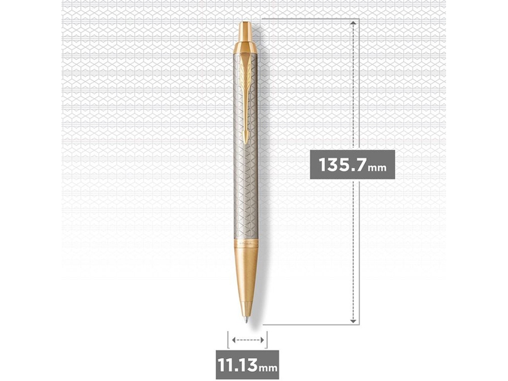 Ручка шариковая Parker IM Premium, серый, золотистый, серебристый — изображение 5