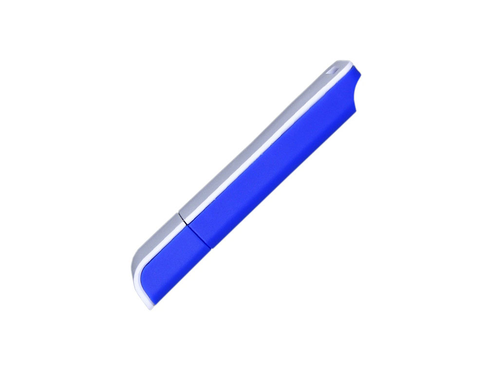 USB 2.0- флешка на 4 Гб с оригинальным двухцветным корпусом, синий/белый — изображение 4