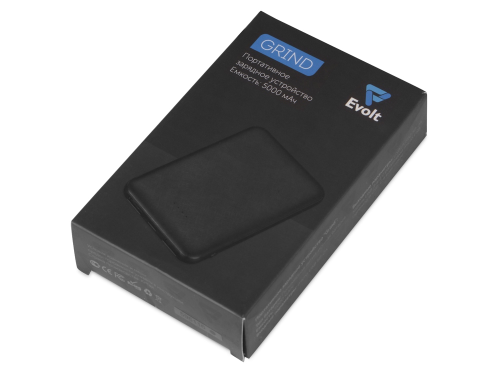Внешний аккумулятор «Grind», 5000 mAh, черный — изображение 12
