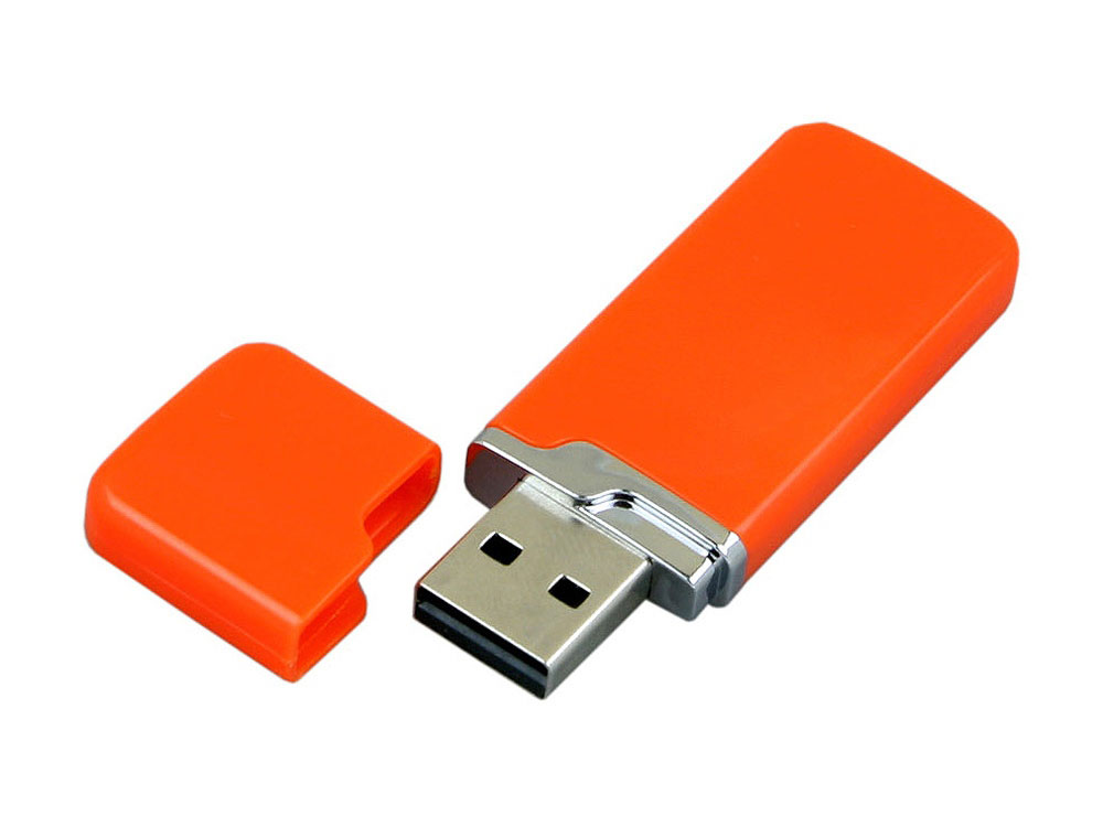 USB 3.0- флешка на 128 Гб с оригинальным колпачком, оранжевый — изображение 2