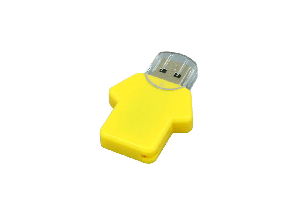 USB 2.0- флешка на 4 Гб в виде футболки, желтый — изображение 3