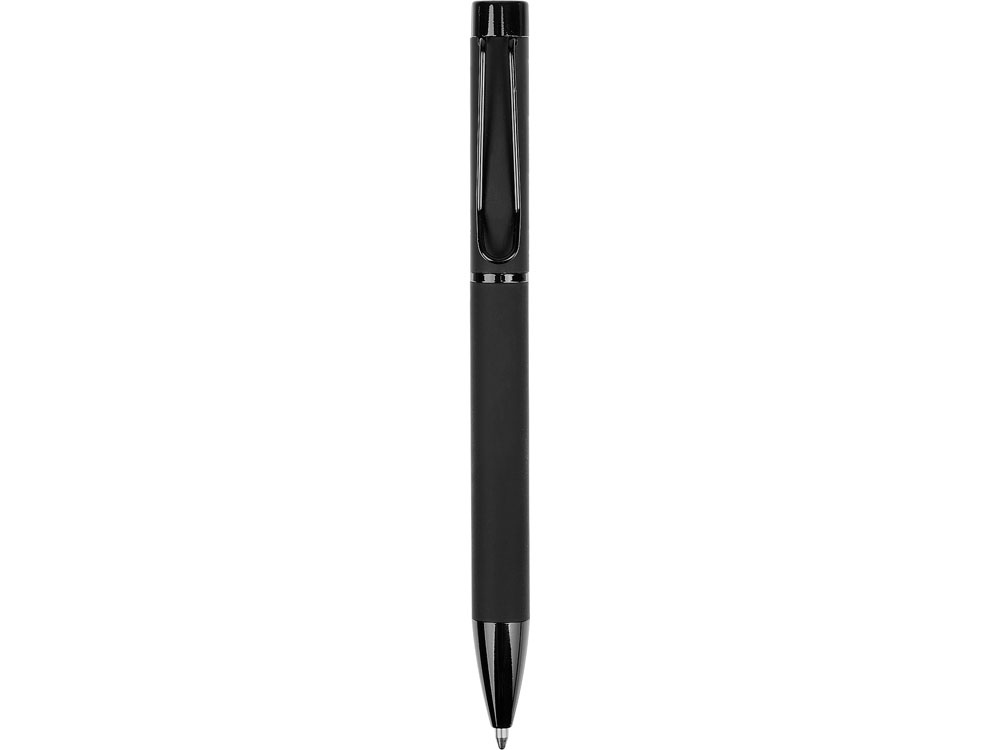Металлическая шариковая ручка «Black Lama» soft-touch, черный — изображение 2