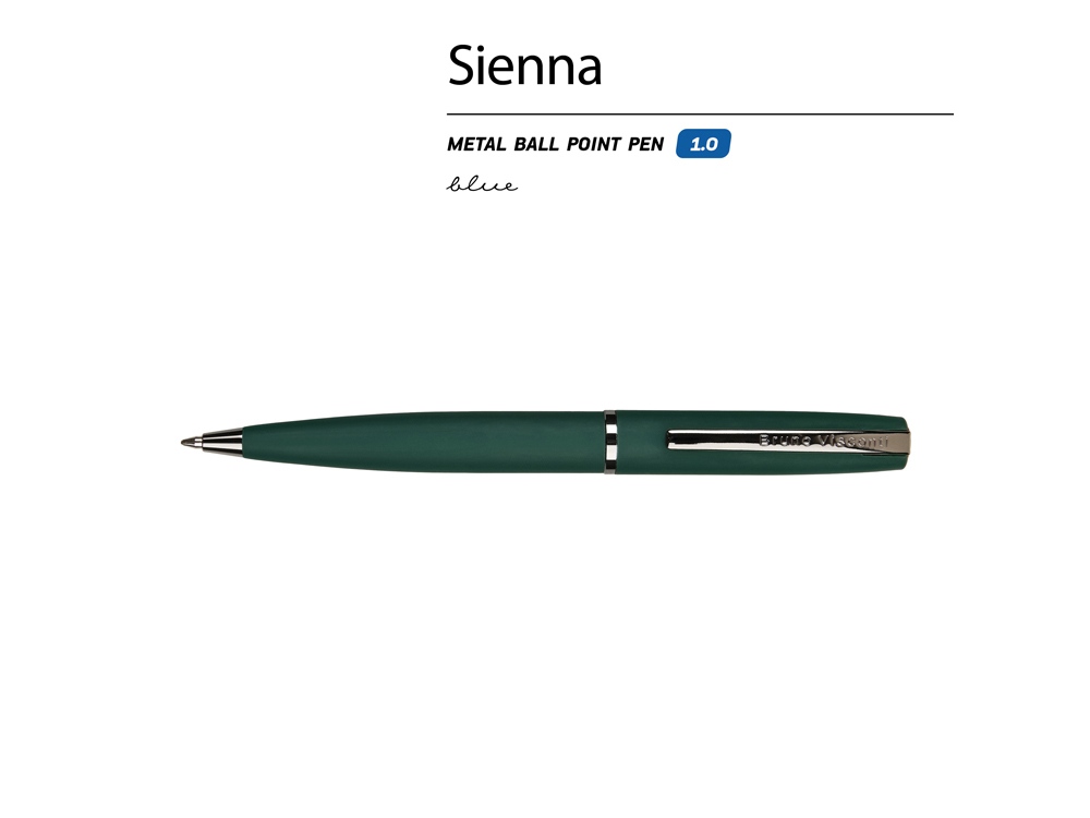 Ручка металлическая шариковая «Sienna», софт-тач, зеленый — изображение 2