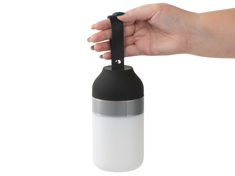 Беспроводная колонка «Lantern» со встроенным светильником, IPX4, черный/серебристый/белый — изображение 7