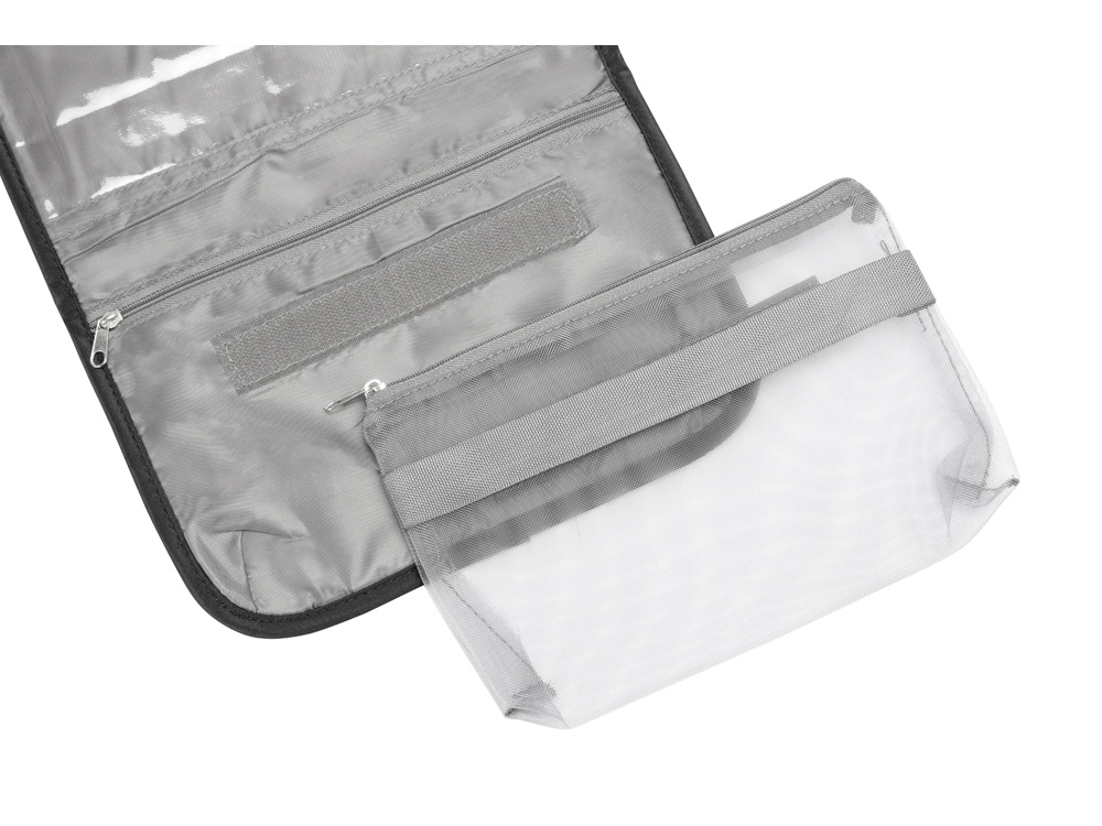 Несессер для путешествий со съемной косметичкой «Flat», черный — изображение 3
