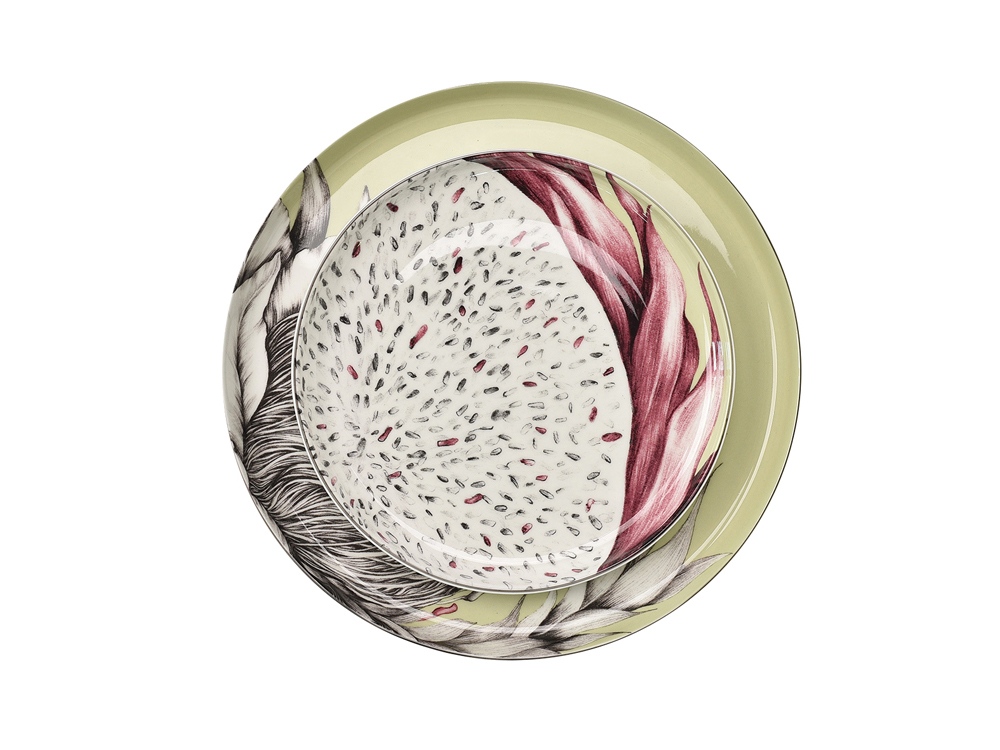 Тарелка «PLATE 1 DRA», желтый/красный — изображение 2