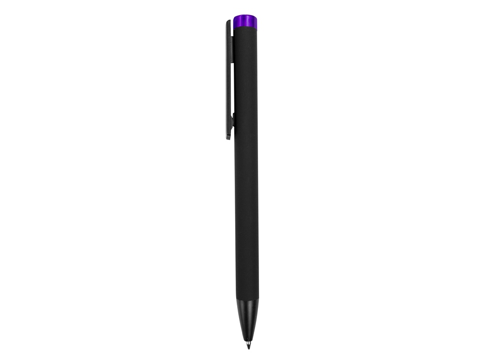 Ручка металлическая шариковая «Taper Metal» soft-touch, черный, фиолетовый — изображение 4