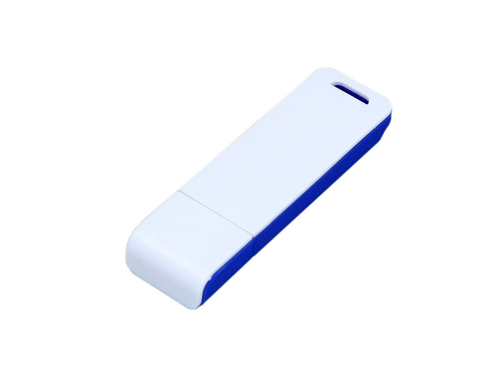 USB 2.0- флешка на 4 Гб с оригинальным двухцветным корпусом, синий/белый — изображение 3