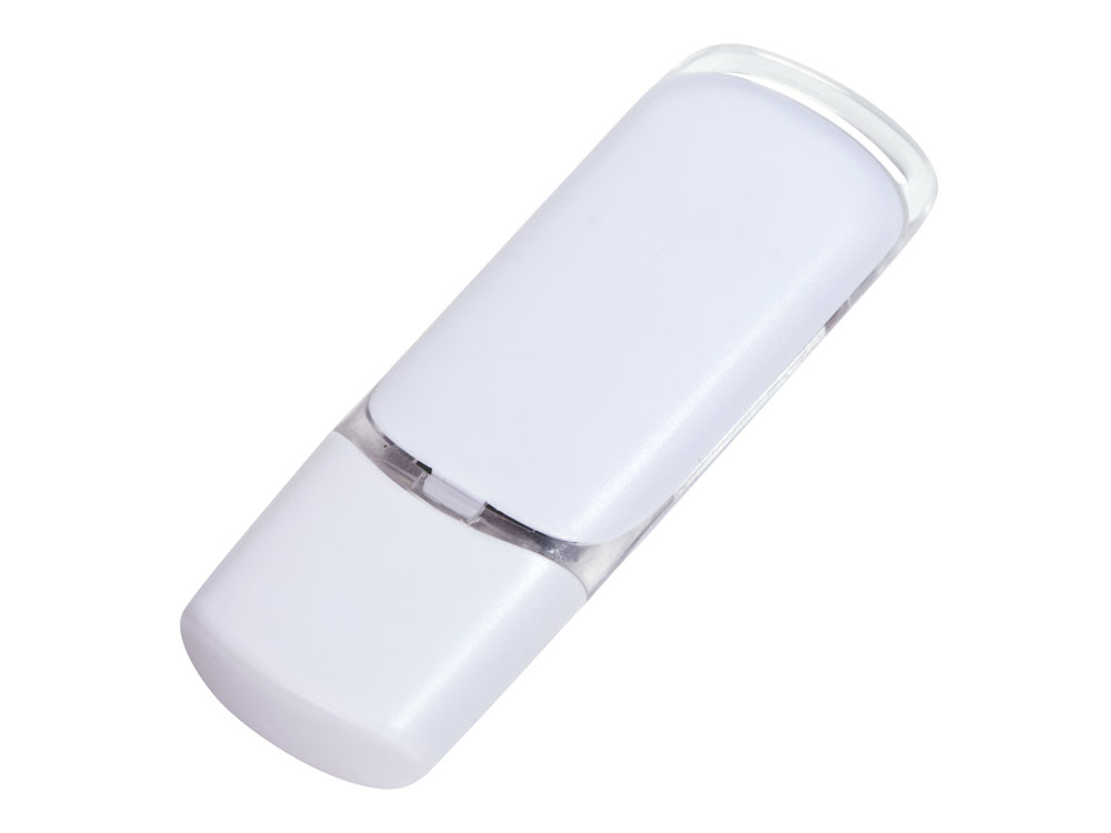 USB 2.0- флешка на 32 Гб с цветными вставками, белый — изображение 3