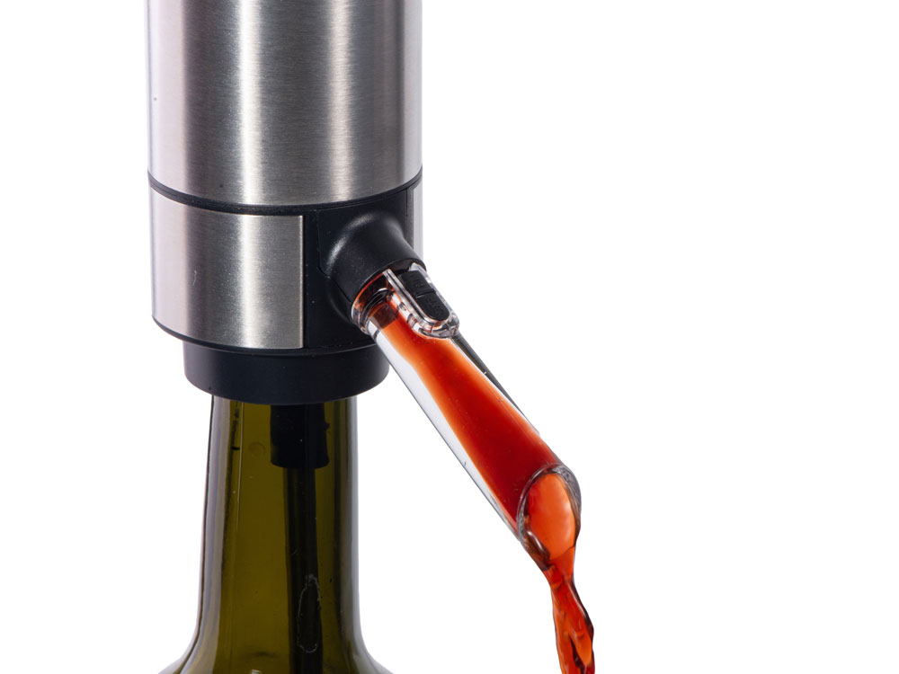 Электрический аэратор-диспенсер для вина «Wine delight», серебристый — изображение 9