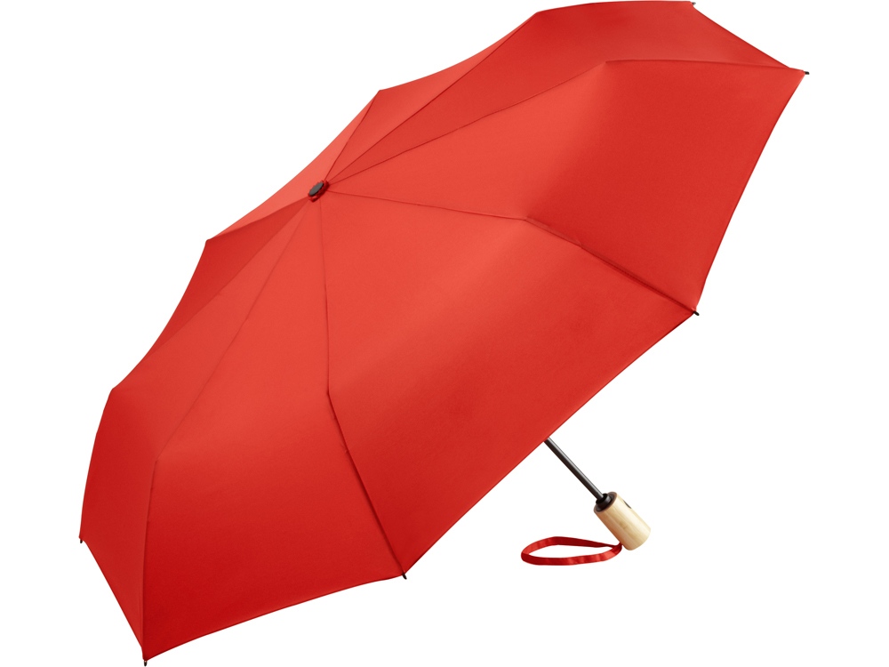 Зонт складной из бамбука «ÖkoBrella» полуавтомат, красный