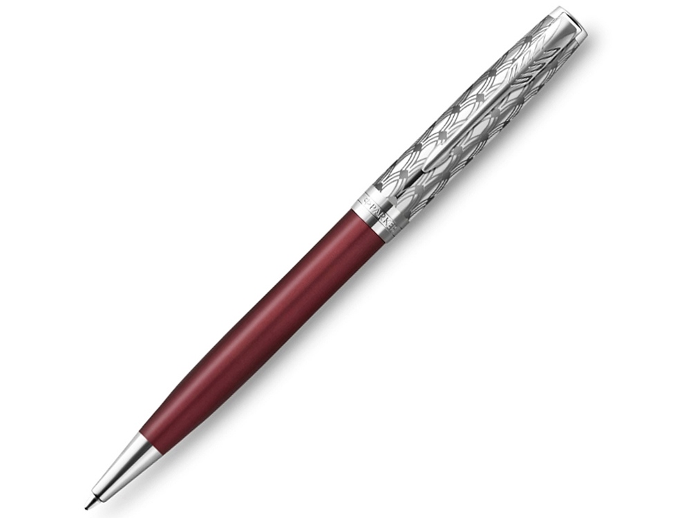 Ручка шариковая Parker Sonnet, красный, серебристый