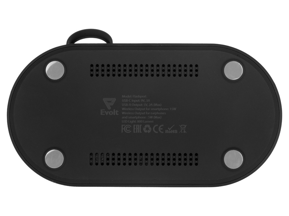 Складная зарядная станция с беспроводной зарядкой «Flashport», 15 Вт, черный — изображение 11