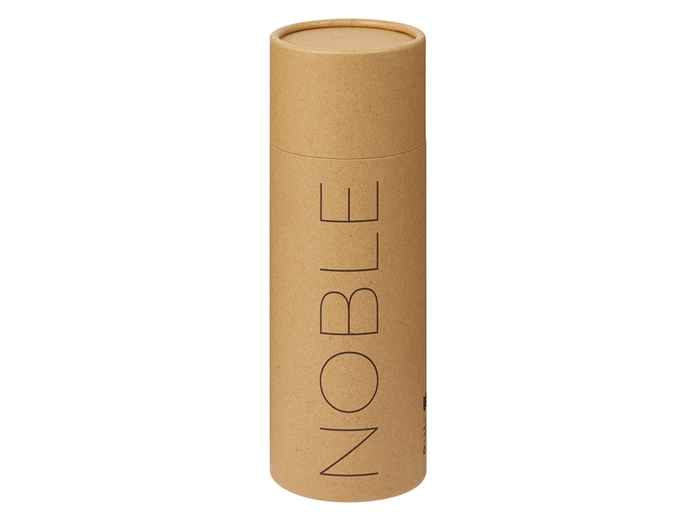 Вакуумная термокружка «Noble» с 360° крышкой-кнопкой, крафтовый тубус, серебристый — изображение 8