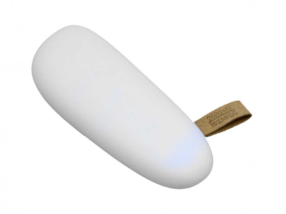 Внешний аккумулятор в форме камня «Stone», 2600 mAh, белый — изображение 2