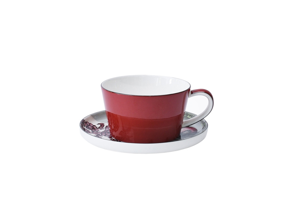 Набор чашка и блюдце «TEA SET 1 BLU», голубой/красный