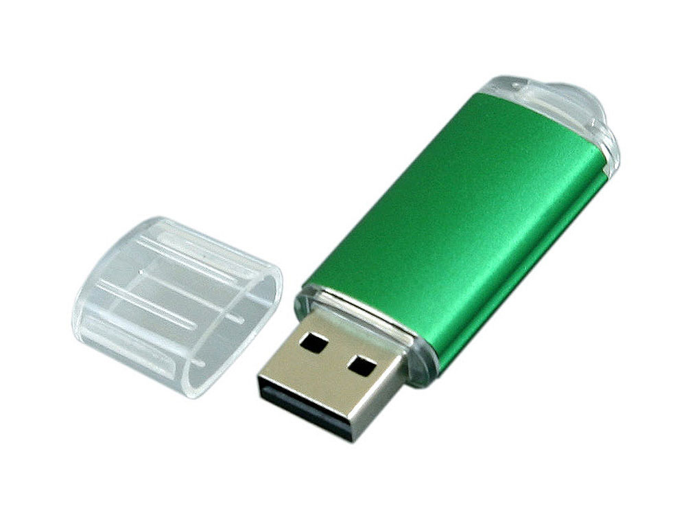 USB 3.0- флешка на 32 Гб с прозрачным колпачком, зеленый — изображение 2