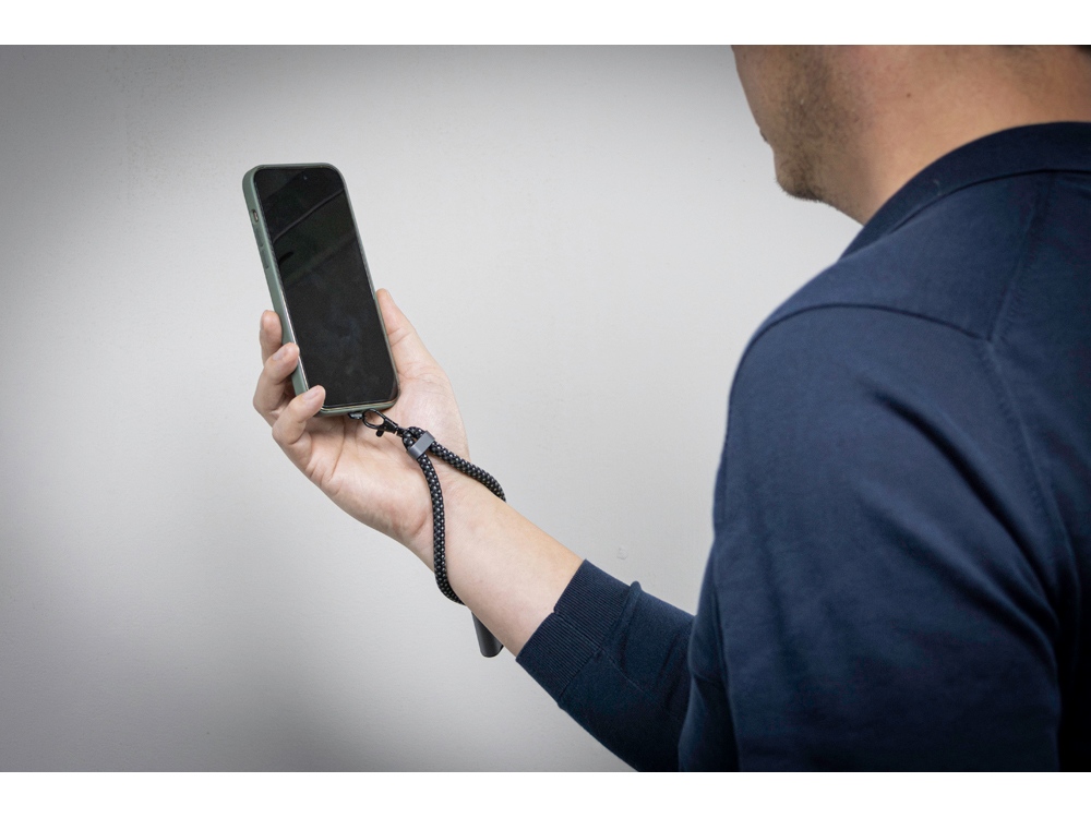 Ремешок-держатель для телефона с зарядным кабелем USB-C - USB-C «Lany Wristband Charge Eco», серый — изображение 21