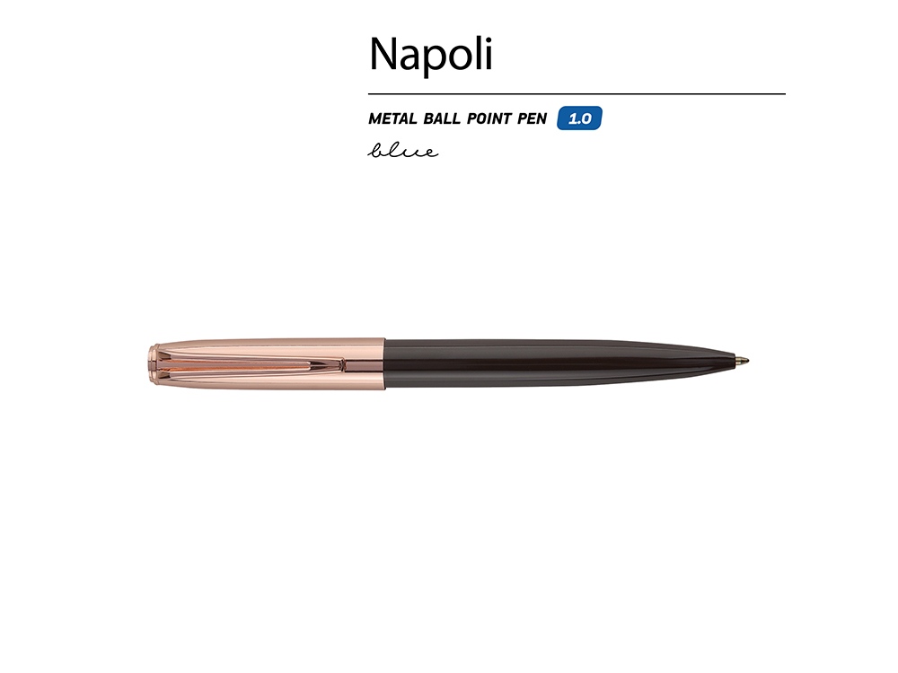 Ручка металлическая шариковая «Napoli», коричневый, розовое золото — изображение 2