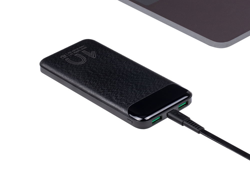 Внешний аккумулятор с дисплеем, 10000 mAh, черный — изображение 10