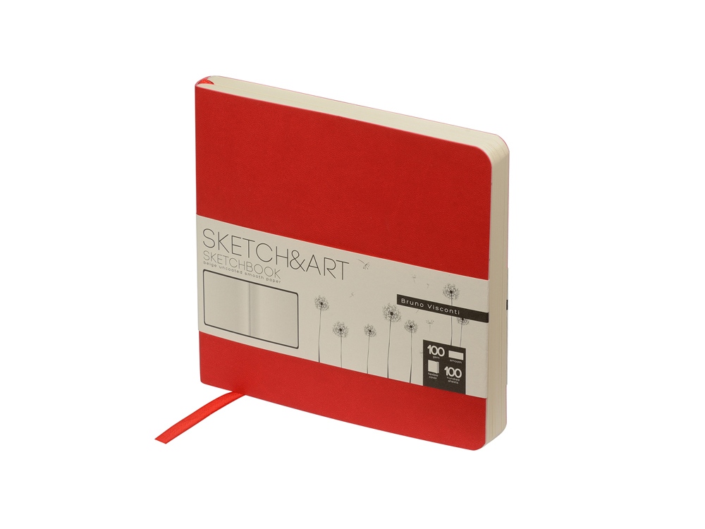 Скетчбук «Sketch & Art» 100 г/м2, soft-touch, красный