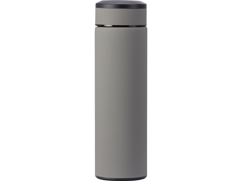 Вакуумный термос «Vacuum Flask C1», soft touch, 420мл, серый/черный/серебристый — изображение 3
