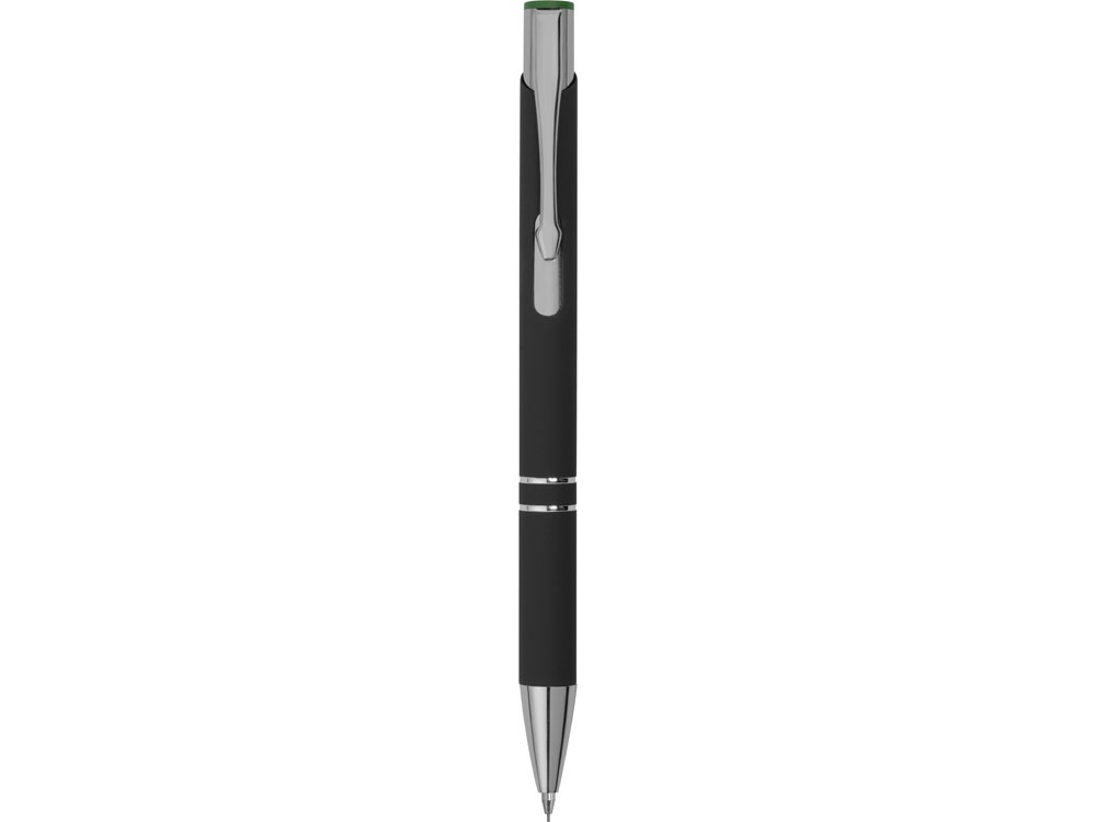 Ручка металлическая шариковая «Legend Mirror Gum» soft-touch, черный/зеленый — изображение 4