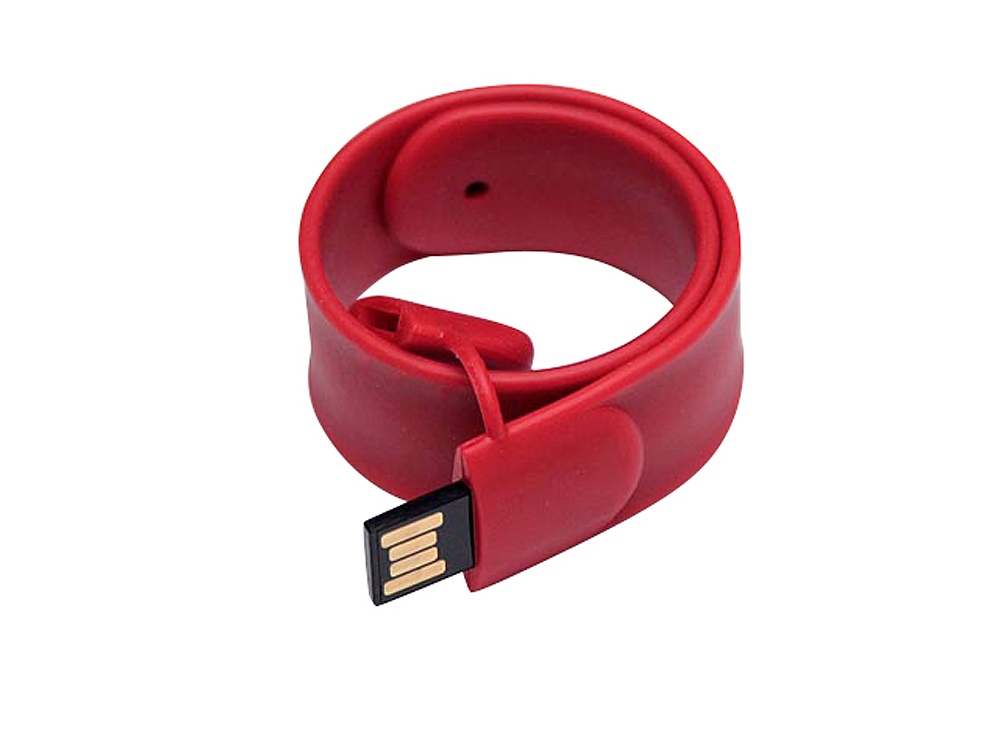 USB 2.0- флешка на 16 Гб в виде браслета, красный — изображение 2