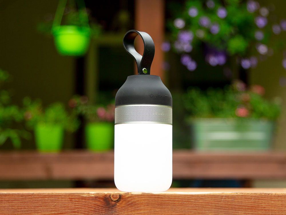 Беспроводная колонка «Lantern» со встроенным светильником, IPX4, черный/серебристый/белый — изображение 6