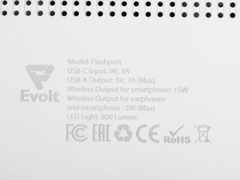 Складная зарядная станция с беспроводной зарядкой «Flashport», 15 Вт, белый — изображение 12