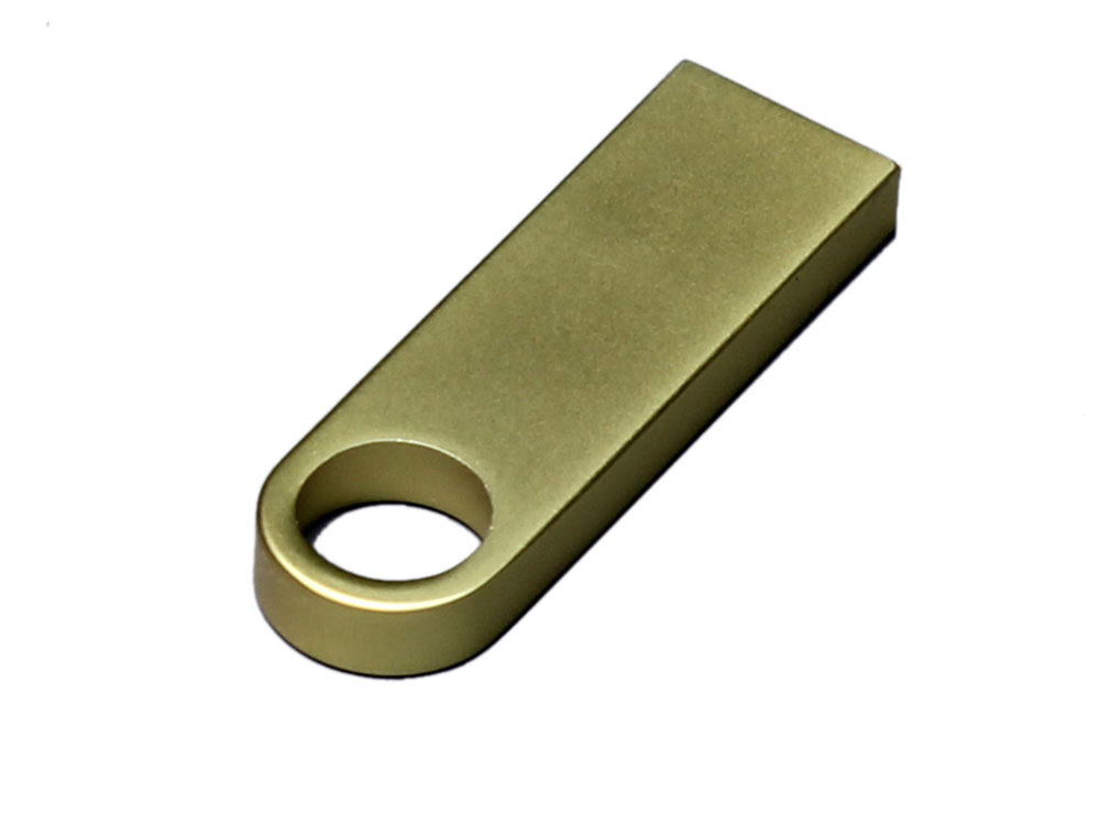 USB 3.0-флешка на 64 Гб с мини чипом и круглым отверстием, золотистый — изображение 2