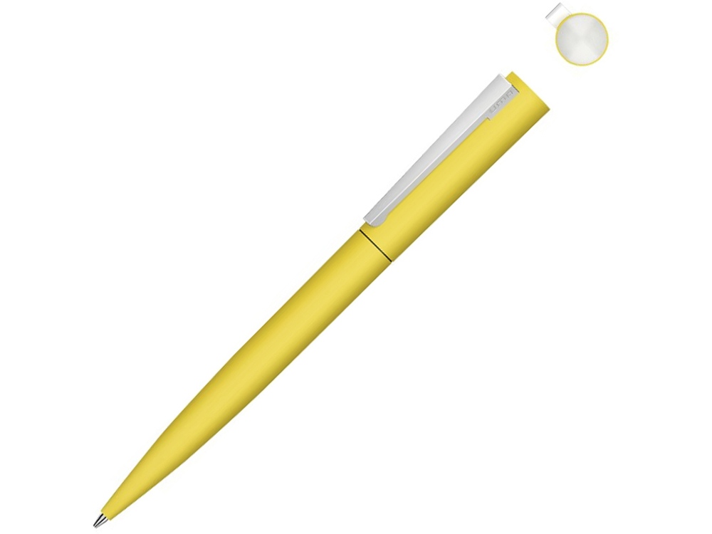 Ручка шариковая металлическая «Brush Gum», soft-touch, желтый
