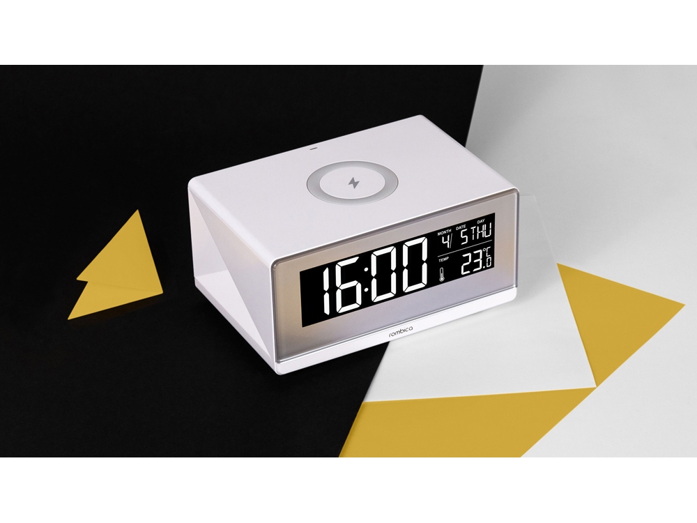 Часы с беспроводным зарядным устройством «Timebox 2», белый — изображение 8