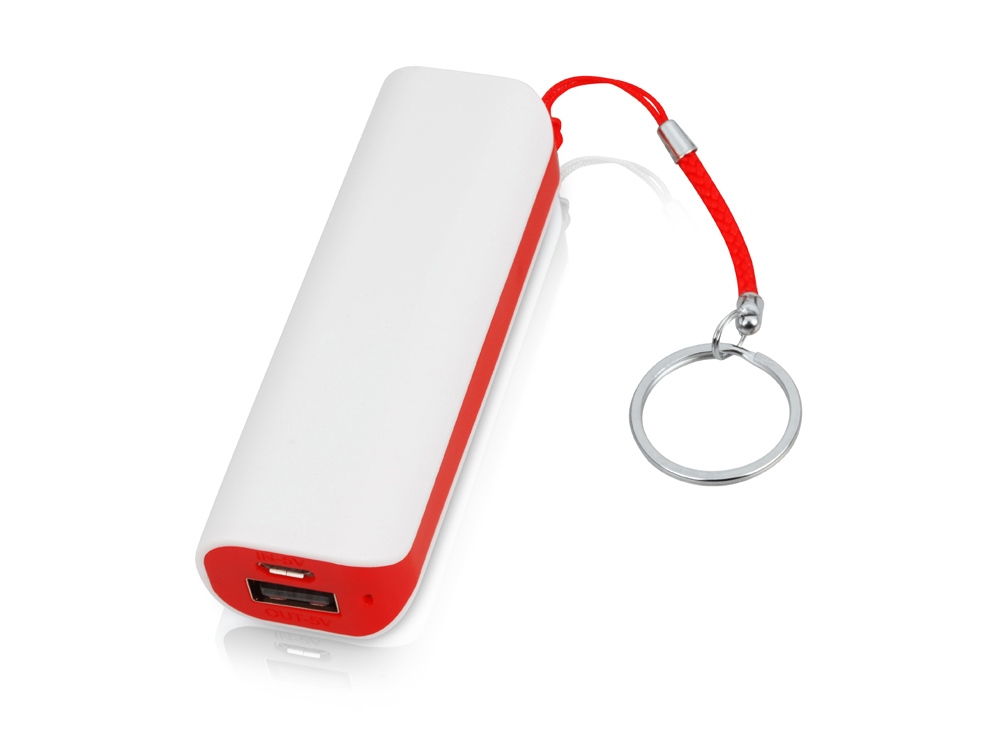 Внешний аккумулятор «Basis», 2000 mAh, белый/красный