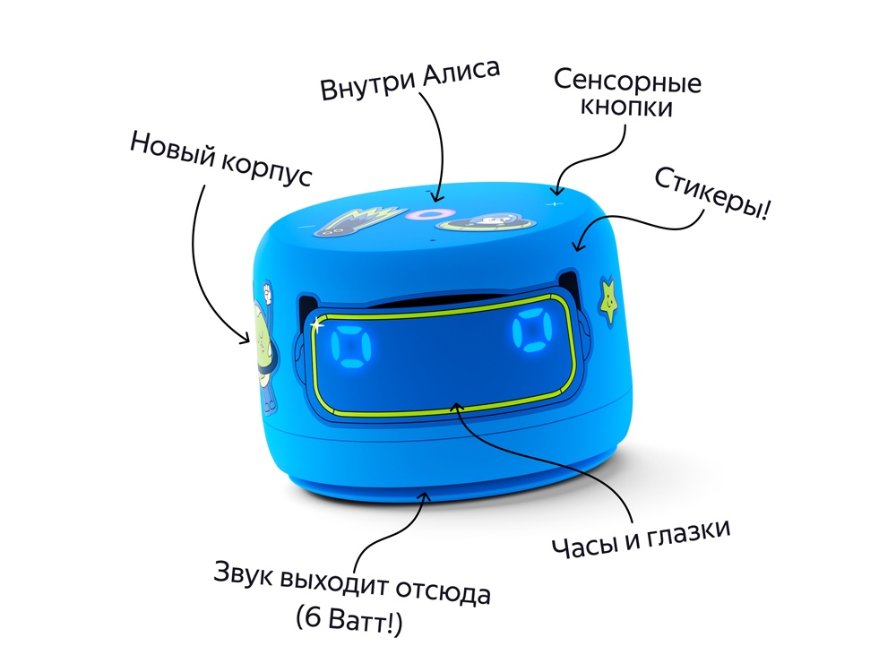 Умная колонка ЯНДЕКС Станция Лайт 2 с Алисой на YaGPT, 6 Вт, синий — изображение 5