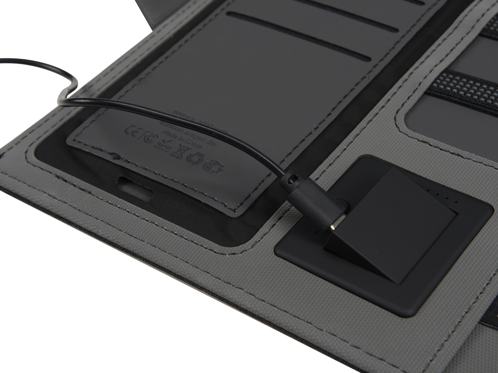 Органайзер с беспроводной зарядкой «Powernote», 5000 mAh, светло-серый — изображение 6