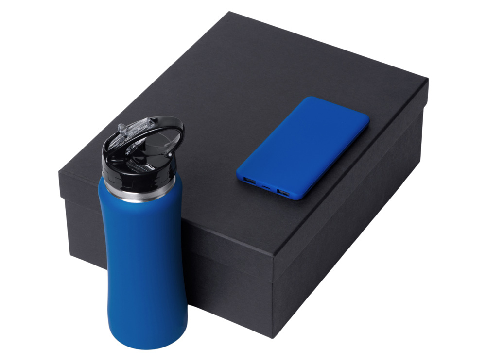 Подарочный набор «COLOR IT» с бутылкой для воды и повербанком, 5000 mAh, синий — изображение 2