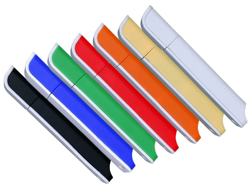 USB 2.0- флешка на 4 Гб с оригинальным двухцветным корпусом, синий/белый — изображение 5