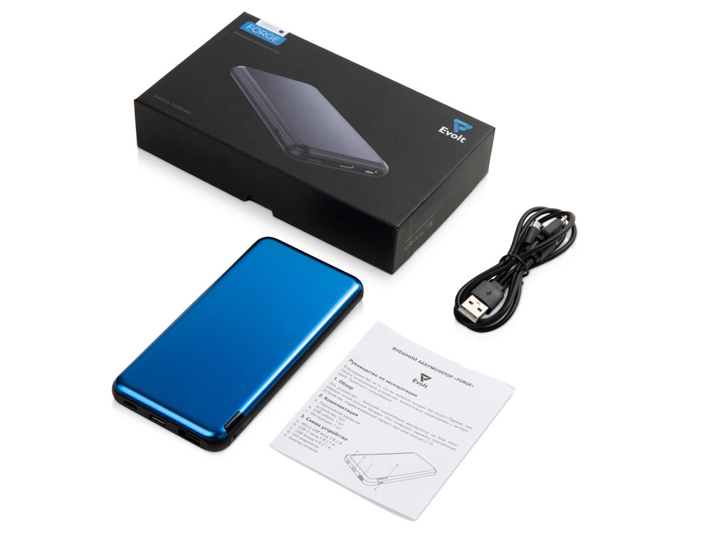 Внешний аккумулятор «Forge» v.2 , 10000 mAh, синий — изображение 7