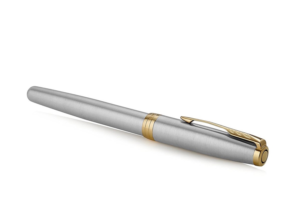 Ручка роллер Parker «Sonnet Core Stainless Steel GT», серебристый/золотистый — изображение 2