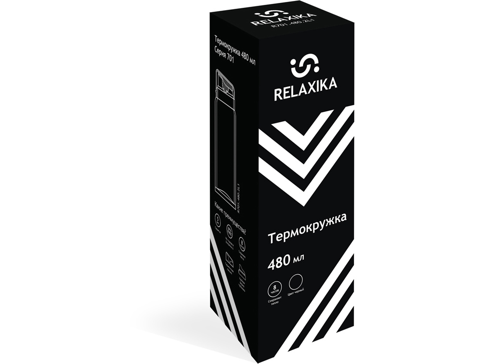 Термос Relaxika «701», 480 мл, черный — изображение 18