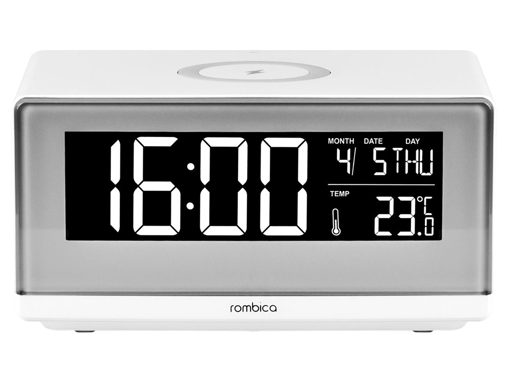 Часы с беспроводным зарядным устройством «Timebox 2», белый — изображение 2