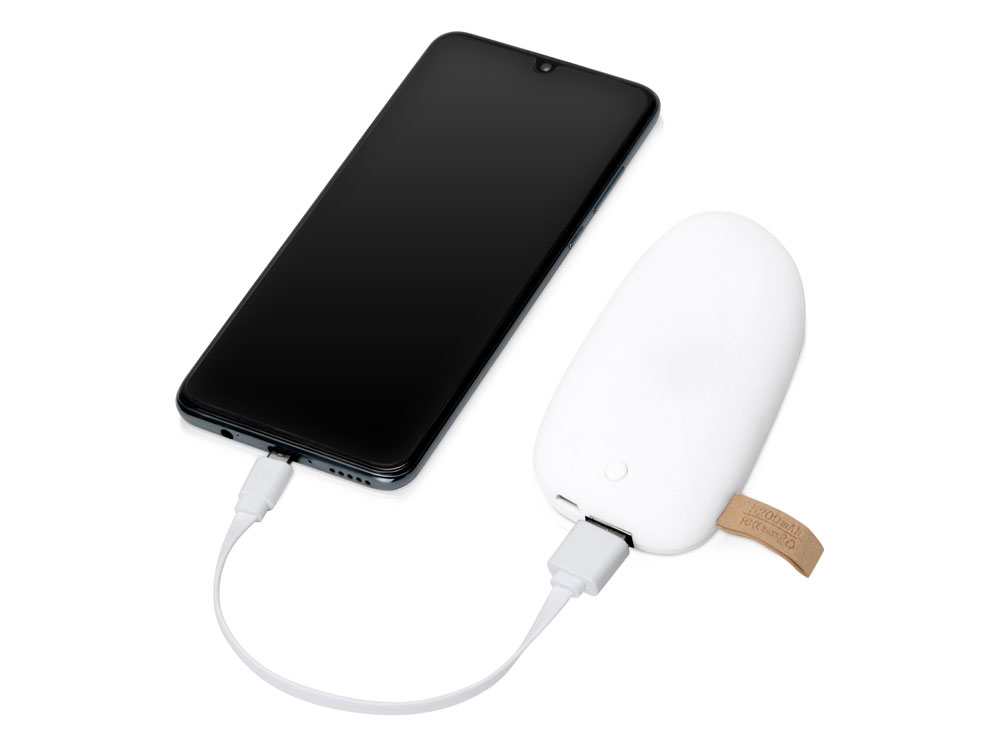 Внешний аккумулятор в форме камня «Stone», 5200 mAh, белый — изображение 2