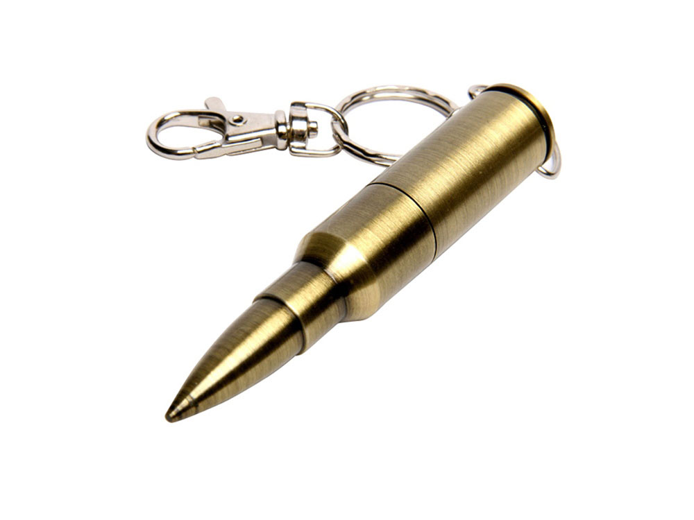 USB 2.0- флешка на 4 Гб в виде патрона от АК-47, бронзовый