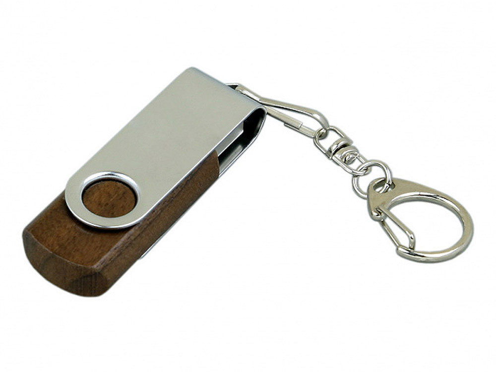 USB 2.0- флешка промо на 8 Гб с поворотным механизмом, коричневый/серебристый