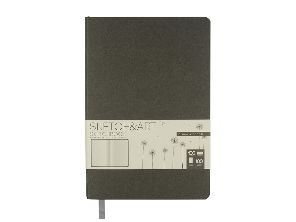 Скетчбук А5 «Sketch & Art» 100 г/м2, soft-touch, серый — изображение 2
