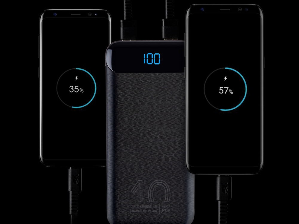 Внешний аккумулятор с дисплеем, 10000 mAh, черный — изображение 15