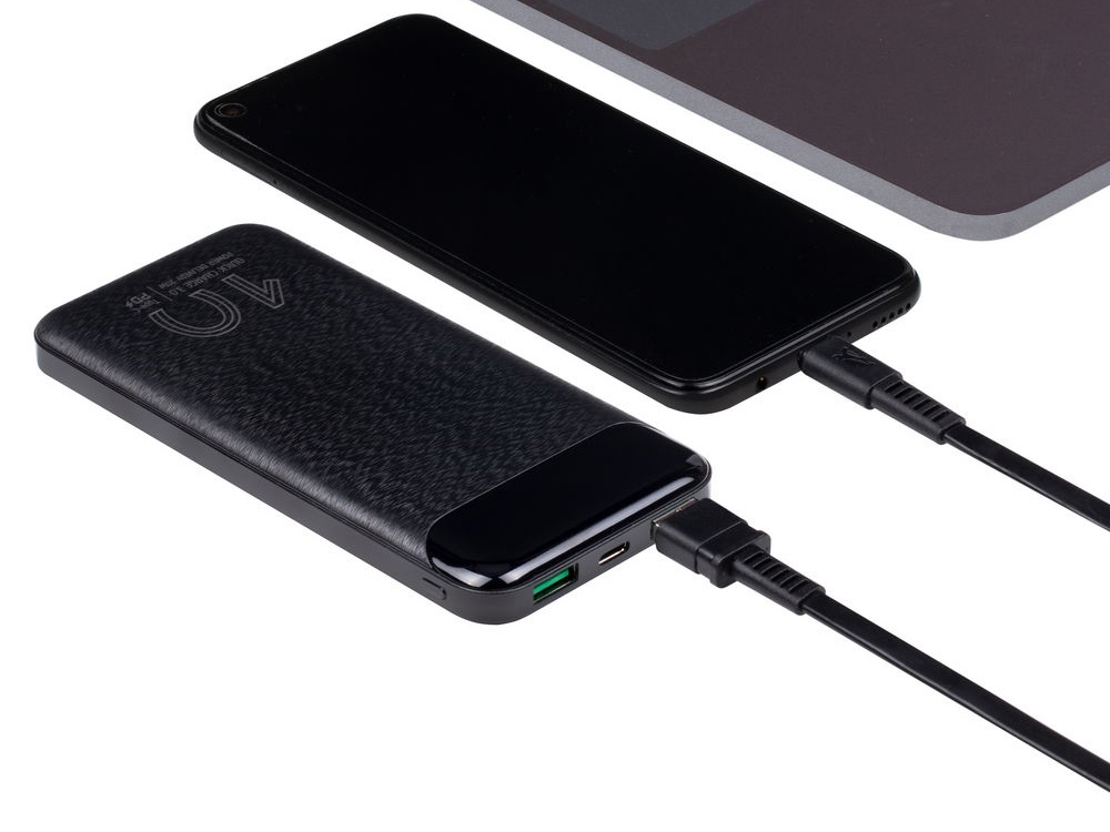 Внешний аккумулятор с дисплеем, 10000 mAh, черный — изображение 14