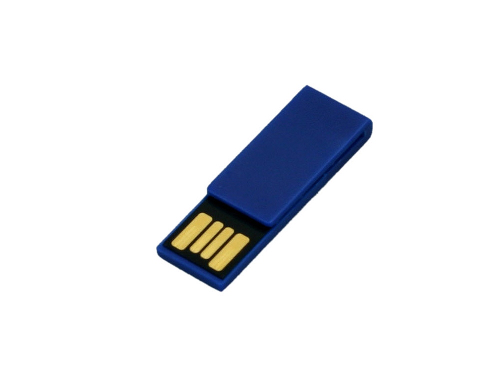 USB 2.0- флешка промо на 16 Гб в виде скрепки, синий — изображение 3