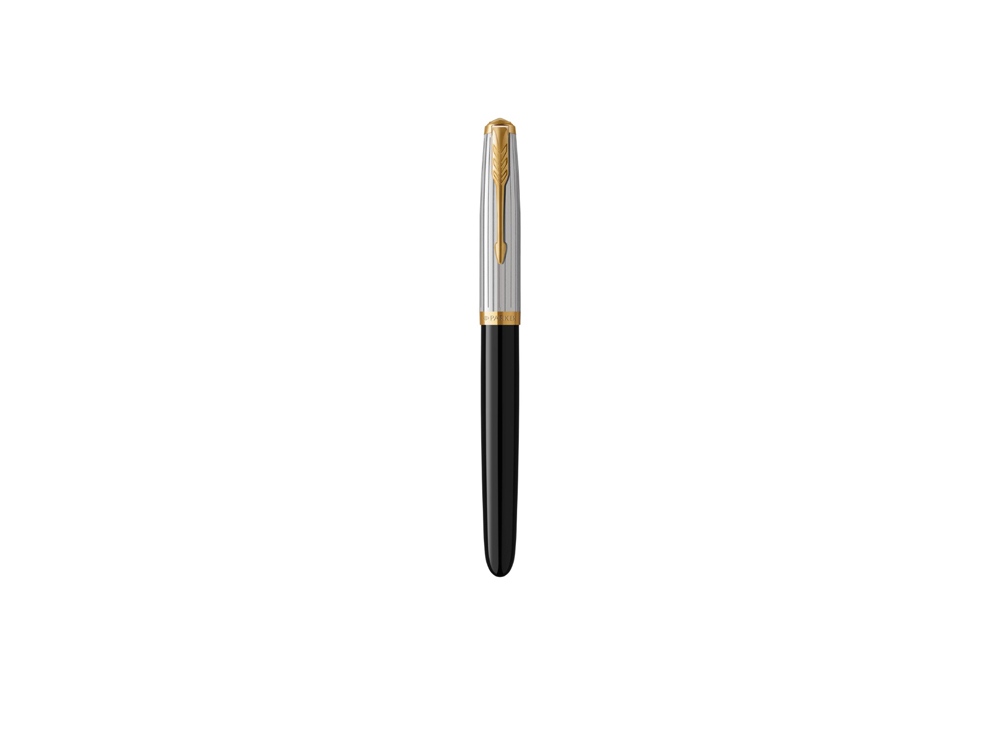 Ручка перьевая Parker 51 Premium, F/M, серебристый, черный, золотистый — изображение 2